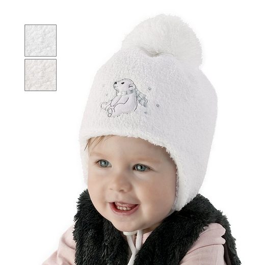 F.P.H. MAJA Fleecemütze Wintermütze Bindemütze Bommelmütze Babymütze mit Fleece gefüttert mehr Cyber Monday