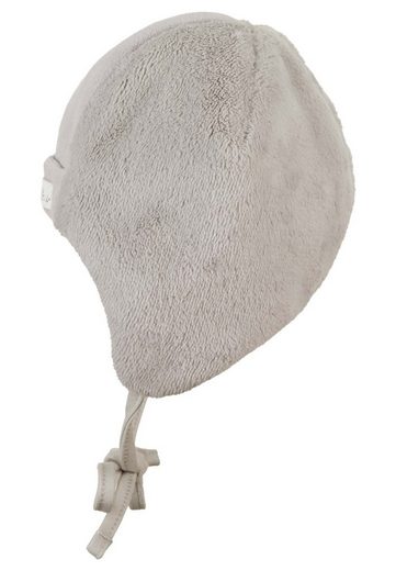STERNTALER® Schlupfmütze Mütze (1-St., Wintermütze mit Bärchen Motiv, Bindeband und Ohrenschutz) Baby Beanie Mütze aus weichem Teddyflausch unifarben mehr zollfrei