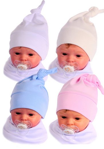 LA BORTINI Erstlingsmütze Baby Mütze Baby Mützchen Knotenmütze für Neugeborene mehr Versandkostenfrei