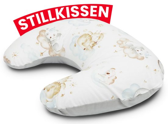 AMILIAN Stillkissen Lagerungskissen - Seitenschläferkissen - Stillkissen klein Schwangerschaftskissen zum Schlafen, pregnancy pillow mit Füllung inkl. Bezug mit Stickerei (60x42 cm), für Mütter und Babys mehr Zeitlich begrenztes Angebot