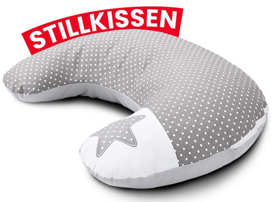 AMILIAN Stillkissen Lagerungskissen - Seitenschläferkissen - Stillkissen klein Schwangerschaftskissen zum Schlafen, pregnancy pillow mit Füllung inkl. Bezug mit Stickerei (60x42 cm), für Mütter und Babys mehr Zeitlich begrenztes Angebot