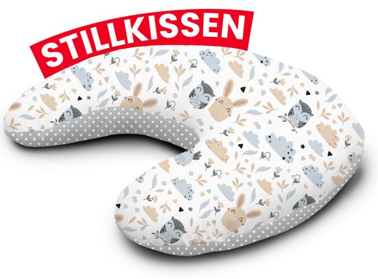 AMILIAN Stillkissen Lagerungskissen - Seitenschläferkissen - Stillkissen klein Schwangerschaftskissen zum Schlafen, pregnancy pillow mit Füllung inkl. Bezug mit Stickerei (60x42 cm), für Mütter und Babys mehr Exklusive Angebote