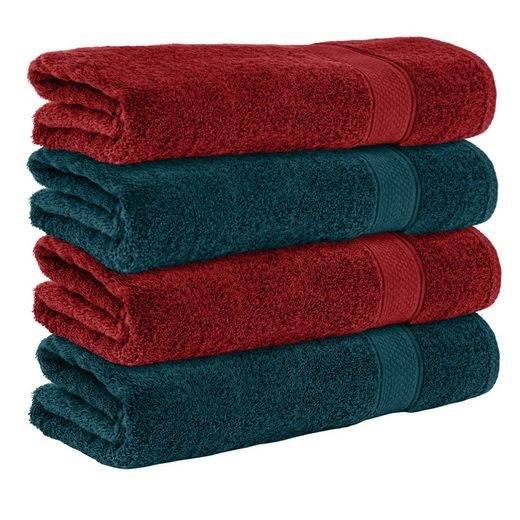 KOMFORTEC Badetücher 100% Baumwolle, 470 g/m² Frottee (4-St), Handtücher 70x140 cm Set, Weich mehr Top Angebot