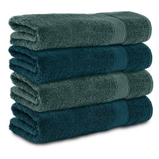 KOMFORTEC Badetücher 100% Baumwolle, 470 g/m² Frottee (4-St), Handtücher 70x140 cm Set, Weich mehr Top Angebot