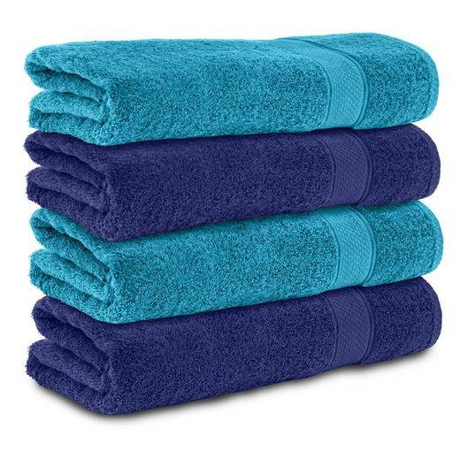 KOMFORTEC Badetücher 100% Baumwolle, 470 g/m² Frottee (4-St), Handtücher 70x140 cm Set, Weich mehr Große Rabatte