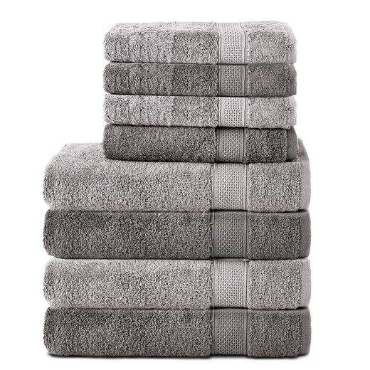 KOMFORTEC Handtuch Set 100% Baumwolle, 4 Badetücher 70x140 und 4 Handtücher 50x100 cm Frottee (Packung, 8-St), Badehandtuch & XXL Saunatuch, Weich, Towel, Groß mehr Tiefpreis