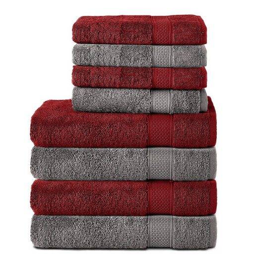 KOMFORTEC Handtuch Set 100% Baumwolle, 4 Badetücher 70x140 und 4 Handtücher 50x100 cm Frottee (Packung, 8-St), Badehandtuch & XXL Saunatuch, Weich, Towel, Groß mehr Letzte 3 Tage