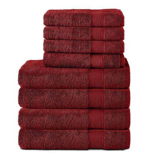 KOMFORTEC Handtuch Set 100% Baumwolle, 4 Badetücher 70x140 und 4 Handtücher 50x100 cm Frottee (Packung, 8-St), Badehandtuch & XXL Saunatuch, Weich, Towel, Groß mehr Letzte 3 Tage