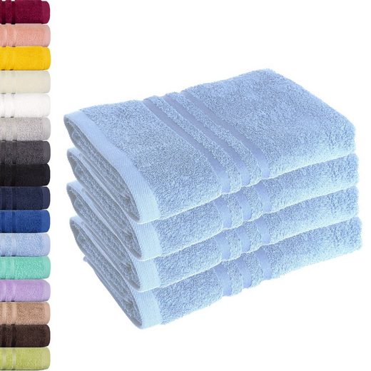 LAVEA Handtuch Elena 50x100cm aus 100% Baumwolle, fusselfreies, pflegeleichtes hautfreundliches Handtuch-Set (Set, 4-St), einzigartig weiche Frottee Handtücher für jeden Hauttyp geeignet mehr Vatertagsangebot