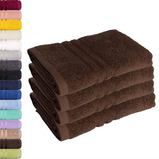 LAVEA Handtuch Elena 50x100cm aus 100% Baumwolle, fusselfreies, pflegeleichtes hautfreundliches Handtuch-Set (Set, 4-St), einzigartig weiche Frottee Handtücher für jeden Hauttyp geeignet mehr Lagerräumung