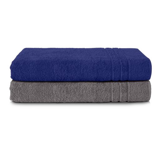 KOMFORTEC Saunatuch 80x200 cm Saunatücher Set aus 100% Baumwolle Frottee (2-St), XXL, Weich, Groß, Schnelltrocknend mehr Blitzangebot