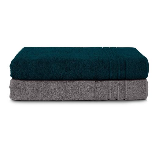 KOMFORTEC Saunatuch 80x200 cm Saunatücher Set aus 100% Baumwolle Frottee (2-St), XXL, Weich, Groß, Schnelltrocknend mehr Blitzangebot