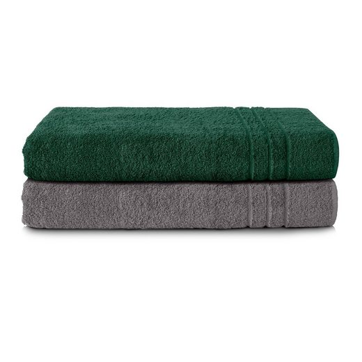 KOMFORTEC Saunatuch 80x200 cm Saunatücher Set aus 100% Baumwolle Frottee (2-St), XXL, Weich, Groß, Schnelltrocknend mehr Große Rabatte