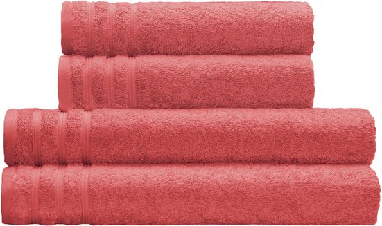 KLEINE WOLKE Handtuch Set Royal Frottier (Set, 4-St), Uni Farben, Handtücher, Duschtücher, Bordüre, weich mehr Super Rabatt