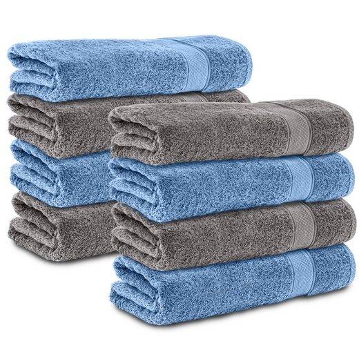 KOMFORTEC Handtücher 100% Baumwolle, 470 g/m² Frottee (8-St), Badetücher 50x100 cm Set, Weich mehr Kostenloser Versand