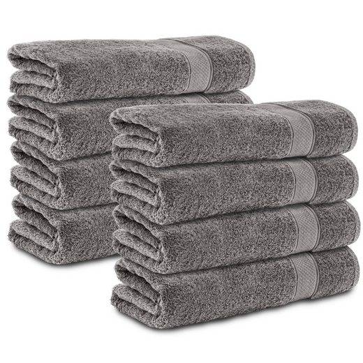 KOMFORTEC Handtücher 100% Baumwolle, 470 g/m² Frottee (8-St), Badetücher 50x100 cm Set, Weich mehr Limitierter Zeitrabatt