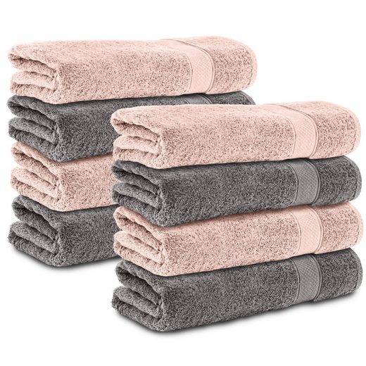 KOMFORTEC Handtücher 100% Baumwolle, 470 g/m² Frottee (8-St), Badetücher 50x100 cm Set, Weich mehr Limitierter Zeitrabatt