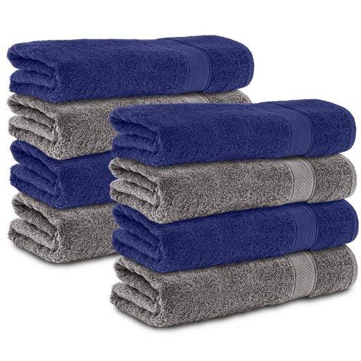 KOMFORTEC Handtücher 100% Baumwolle, 470 g/m² Frottee (8-St), Badetücher 50x100 cm Set, Weich mehr Fabrik Onlineshop