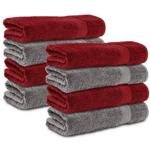 KOMFORTEC Handtücher 100% Baumwolle, 470 g/m² Frottee (8-St), Badetücher 50x100 cm Set, Weich mehr Rabatt