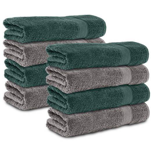 KOMFORTEC Handtücher 100% Baumwolle, 470 g/m² Frottee (8-St), Badetücher 50x100 cm Set, Weich mehr Saisonschlussverkauf