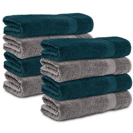 KOMFORTEC Handtücher 100% Baumwolle, 470 g/m² Frottee (8-St), Badetücher 50x100 cm Set, Weich mehr Saisonschlussverkauf