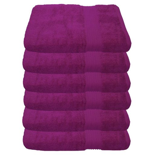 JULIE JULSEN Handtücher 6-Handtücher-Fuchsia-Handtuch 50 x 100 cm Baumwolle (6-St) mehr Angebote