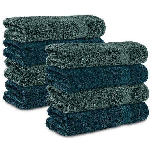 KOMFORTEC Badetücher 100% Baumwolle, 470 g/m² Frottee (8-St), Handtücher 70x140 cm Set, Weich mehr Valentinstagsangebot