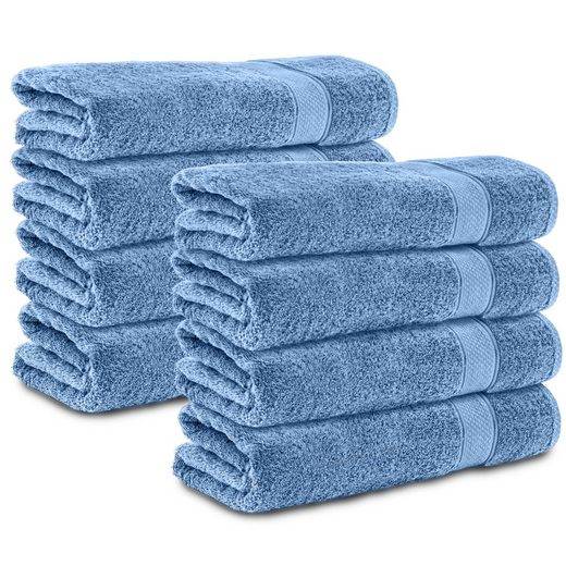 KOMFORTEC Badetücher 100% Baumwolle, 470 g/m² Frottee (8-St), Handtücher 70x140 cm Set, Weich mehr Lagerräumung