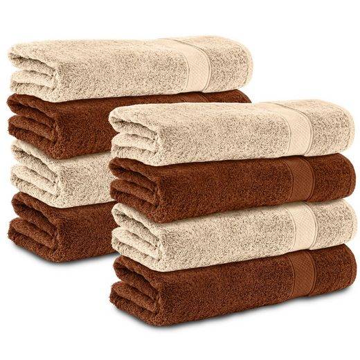 KOMFORTEC Badetücher 100% Baumwolle, 470 g/m² Frottee (8-St), Handtücher 70x140 cm Set, Weich mehr Zeitlich begrenztes Angebot