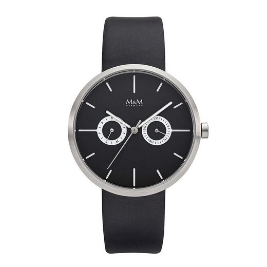 M&M Quarzuhr Armbanduhr Lederarmband Two Eye (1-tlg), Analoguhr rund mit Lederarmband, Designer Uhr, deutsche Manufaktur, inkl. edles Etui mehr Wochenangebot