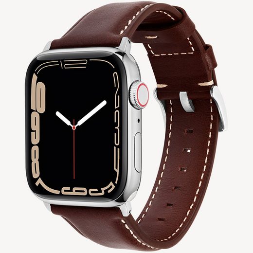 WIIUKA Smartwatch-Armband tiime Armband aus Leder für die Apple Watch Serie 1-8, SE, Ultra Handgefertigt - Deutsches Leder, Premium Qualität mehr Bis zu 50% Rabatt