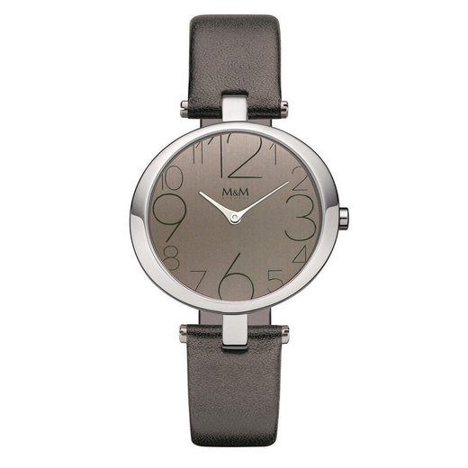 M&M Quarzuhr Armbanduhr Damen Leder Ring-O mit Ziffern (1-tlg), Analoguhr rund mit Lederarmband, Designer Uhr, deutsche Manufaktur, inkl. edles Etui mehr 50% Rabatt mit kostenlosem Versand