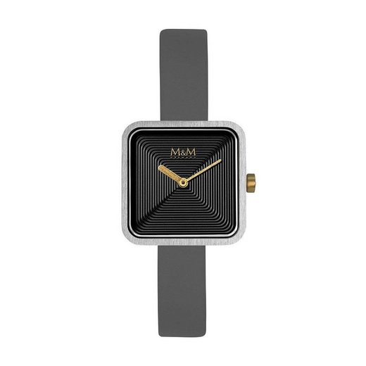 M&M Quarzuhr Armbanduhr Damen Leder Mini Square (1-tlg), Analoguhr, Damenuhr mit Lederarmband eckig, Designer Uhr, deutsche Manufaktur, inkl. edles Etui mehr Speichern exportieren