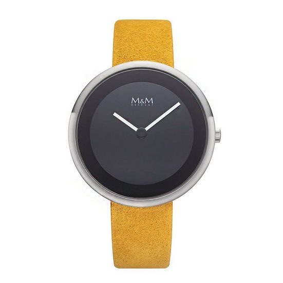 M&M Quarzuhr Armbanduhr Damen Leder Big Time (1-tlg), Analoguhr rund mit Lederarmband, Designer Uhr, deutsche Manufaktur, inkl. edles Etui mehr Angebote