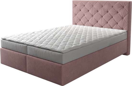 DELIFE Boxspringbett Dream-Great Mikrofaser Grau 120x200 cm mit Matratze und Topper mehr Jubiläumsangebot