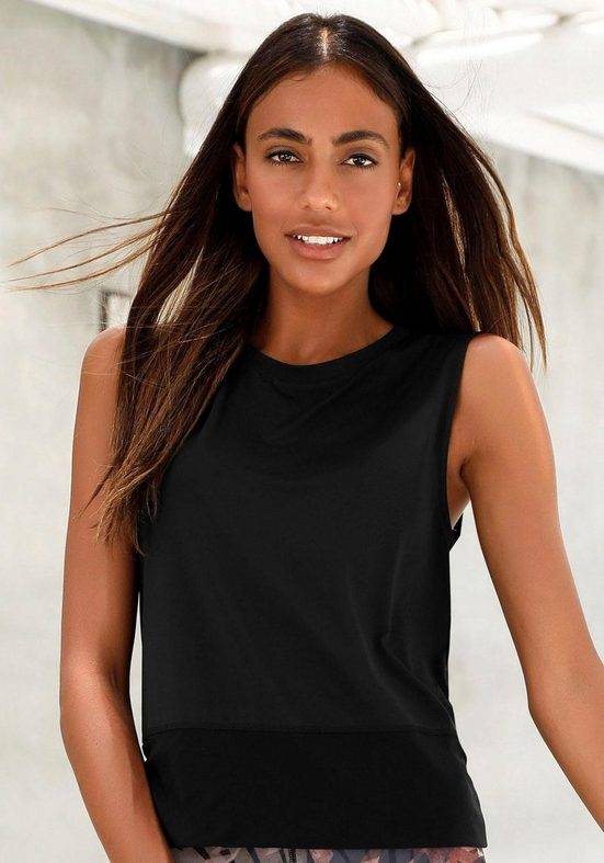 LASCANA ACTIVE Kurzarmshirt Tropical mit breitem Rippeinsatz mehr Online