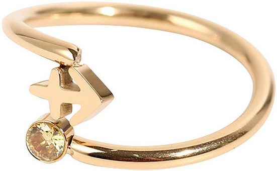 FIRETTI Fingerring Schmuck Geschenk Damenring Sternzeichen Made in Germany - mit Zirkonia (synth) mehr Flash Sale
