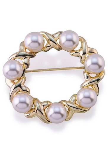 FIRETTI Brosche Schmuck Geschenk Ansteckschmuck Perlenbrosche mit Glasperle mehr Weihnachtsangebot
