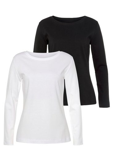 VIVANCE Langarmshirt (Packung, 2-tlg) aus besonders weicher und fester Baumwolle mehr Exklusive Angebote