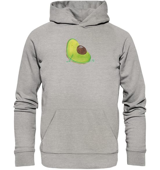 MR. & MRS. PANDA Hoodie Größe XXL Avocado Schwangerschaft - Heather Grey - Geschenk, Babypart (1-tlg) Besonders weich mehr Nur noch ein Tag übrig