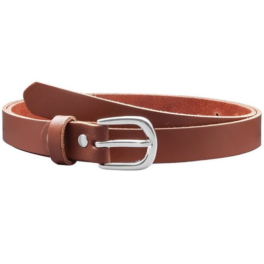 COLOGNEBELT Ledergürtel A8-SL Ledergürtel in Rot - 2 cm Breit - mit silberner abgerundeter Gürtelschließe - modern, leger, klassisch mehr Zeitbegrenzte Promotion