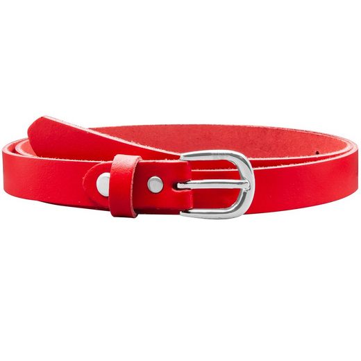 COLOGNEBELT Ledergürtel A8-SL Ledergürtel in Rot - 2 cm Breit - mit silberner abgerundeter Gürtelschließe - modern, leger, klassisch mehr Bis zu 50% Rabatt