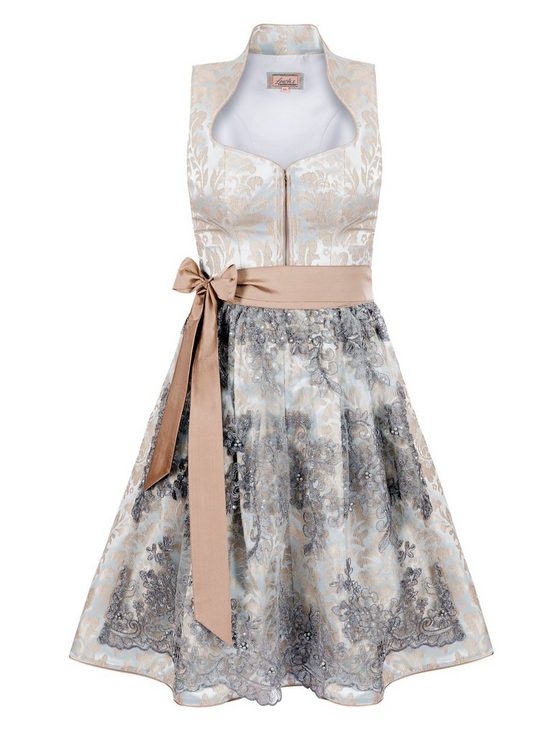 TRACHTEN24.DE Dirndl Midi Dirndl Susi beige (2-tlg) Rockteil 65cm mehr Im Verkauf