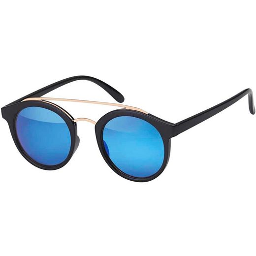 BEZLIT EYEWEAR Retrosonnenbrille Unisex Deppelsteg Designer Sonnenbrille (1-St) mit schwarzen Linsen mehr Angebote
