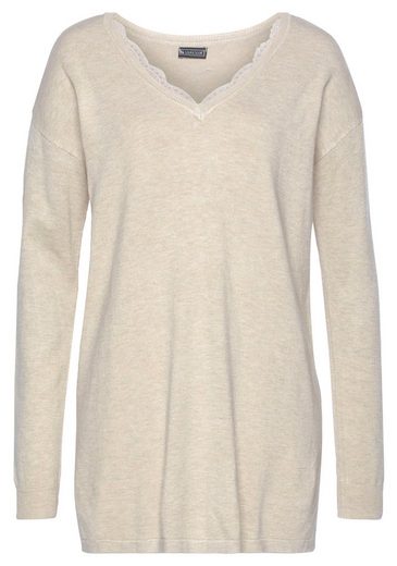 LAURA SCOTT Strickpullover mit Spitzen am Ausschnitt mehr Bis zu 65% Rabatt