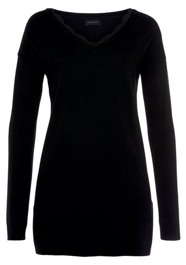 LAURA SCOTT Strickpullover mit Spitzen am Ausschnitt mehr Bis zu 65% Rabatt