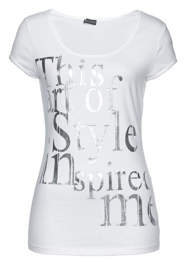 LAURA SCOTT Rundhalsshirt mit Folienprint mehr Bis zu 55% Rabatt