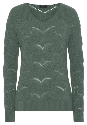 LAURA SCOTT V-Ausschnitt-Pullover mit modischem Strickmuster - NEUE FARBEN mehr Rabatte dieses Monats