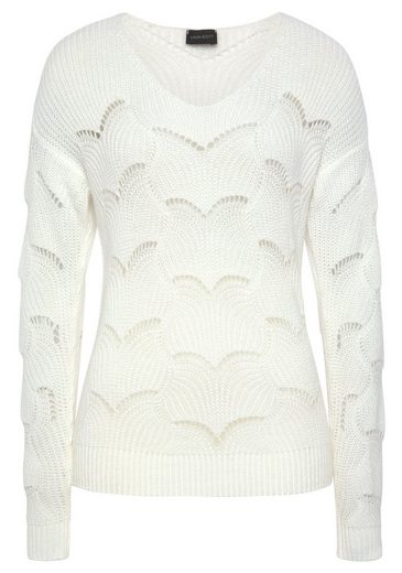 LAURA SCOTT V-Ausschnitt-Pullover mit modischem Strickmuster - NEUE FARBEN mehr Rabatte dieses Monats