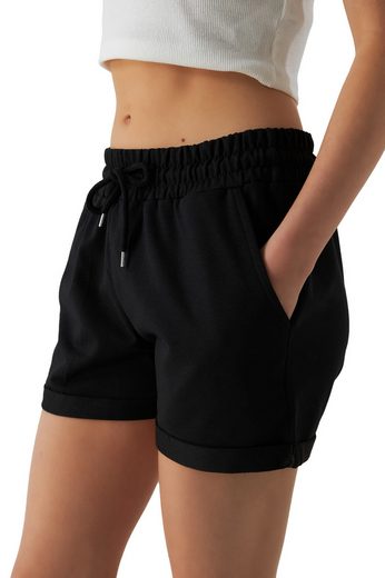 SMITH & SOLO Sweatshorts Kurze Hose Damen Shorts (1-tlg) Lycra, Baumwolle, umschlagene Beinsaum mehr Auslauf